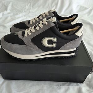 Coach Black and Gray Athletic Shoes with Suede Mesh